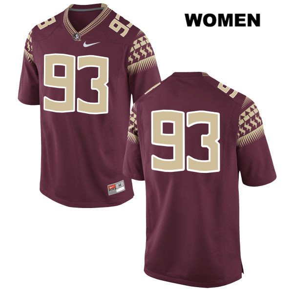 Women's NCAA Nike Florida State Seminoles #93 Peter Osimen College No Name Red Stitched Authentic Football Jersey HGF3769ID